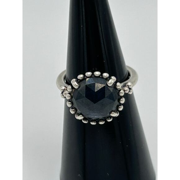 Vintage Sterling Pandora Ring with Blue Stone Size 6 - Picture 8 of 12
